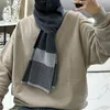 Men Plain Check wollen sjaal wraps klassieke sjaalsjacht wrap warme winter sjaals