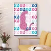 Pink Punk Canvas Målning Fashion Glamour Affischer and Prints Collection Smiley Face Dollar Sign Picture Wall Art Living Room Bar Home Decor WO6