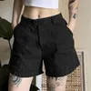 Damen -Shorts Mode Frauen Frachtelastische Low Taille Pocket Y2K Egirls Anpassung Vintage Ästhetische Feenstraße