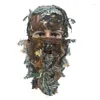 Basker 10st kamouflage 3d blad ansiktsmask ghillie kostym sniper jakt huva caparmy taktisk hatt andas elastisk balaclava