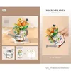 Blocks Creative Mini Watering Can Potted Flower Pot Building Block DIY Desktop Decoration Romantic Assembly Toy Girl Christmas Gift R230814