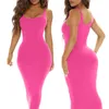 Basis Casual jurken Solide vierkante nekriem Lange jurk Body Shaper Bodycon Bodysuit Shapewear 2 In 1 jurken Sexy avondfeest Elegant Vestido Robe 230814