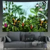 Tapestries tropische plant tapijtgroene bladeren muur opgehangen dieren bloemen en vogels tapijt hippie thuiskamer decor r230812