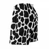 Men's Shorts Black And White Cow Print Gym Summer Spots Animal Hawaii Beach Men Sports Surf Quick Dry Graphic Trunks