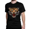 Men's T-skjortor Fashion Anti-Wrinkle T-shirt Drilling Super 3D Tiger Mönster Märke 4 Färger Kort ärm Män Tees 2023