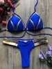 Menas de banho feminina Sexy Halter Push Up Up Bikini Brasileiro 2023 Mulheres Bandagem Substituição Feminino Two Duas Pedgas Aneo de Tanho Nadar