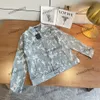 xinxinbuy Men designer Coat Jacket Denim Branch printing pocket long sleeve women gray Black khaki blue S-2XL