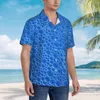Camicie casual maschile Blue Bubbles Mens Hawaiian Short Short Down Beach Tropical Floral