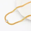 Chains Charm Cubic Zircon Blade Necklace Women Stainless Steel Colorful Square Link Accessories Choker Luxury Jewelry