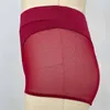 Kvinnors shorts kvinnor sexig hög midja träning fitness kvinnlig byte dans se-through mesh lapptäcke poldans klubbkläder
