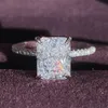 Anéis de casamento Design Luxury Pink Ice Cut 925 Sterling Silver Ring For Women noivado de casamento Dinídio Lady Presente Jóias R7233S 230814