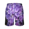Erkek şort lavanta tahtası yaz mor gün çiçekler baskılar spor giyim kısa pantolon hızlı kurutma Hawaii grafik yüzme gövdeleri
