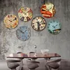 벽시계 레트로 나무 벽 시계 12 인치 대형 식당 카페 벽 장식 시계 골동품 선물을위한 무음의 비 틱 포인터 230814