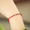 Charm Armbänder 2pcs Rot String Armband für Frauen Männer vergoldete Perlen handgefertigtes geflochtenes Schutz Paar Freundschaft Schmuck Geschenke