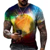 Herren-T-Shirts Basketball gedruckt Sportswear Freizeitmodet für Erwachsene Kleidung Trend Hip-Hop Round Neck T-Shirt