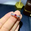 Cluster Rings 925 Pure Silver Chinese Style Natural Ruby Women's Classic Trendy Simple Oval Justerable Gemstone Ring Fine Jewelry Support