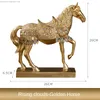 Obiekty dekoracyjne figurki kreatywne złoto srebrne czarne żywice konia Rzeźba konia