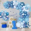 Decorazione Ghirlanda di palloncini blu Matrimonio Compleanno Ballon Decorazione per il primo compleanno di un anno Bambini Baby Shower Boy Baloon