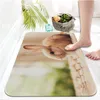 Carpets Cute Little White Printed Flannel Floor Mat Bathroom Decor Carpet Non-Slip For Living Room Kitchen Welcome Doormat