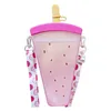 Water Bottles Bottle With Straw Juice Drinking Cup For Summer Camping Birthday Gift