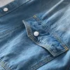 Chemises décontractées pour hommes Solide jeans en coton vintage Solite hommes à manches longues à manche