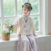 Conjuntos de roupas primavera verão crianças vestido hanfu conjunto chinês tradicional criança bordado vestido meninas sessão de fotos roupas bebê hanfu vestido terno