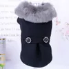 Winterhundkleidung Haustier Katze Pelzkragen Jacke Mantel Pullover warme gepolsterte Welpenbekleidung für kleine mittlere Hunde Haustiere HKD230812