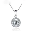 Colliers de créateur de mode Big Circle CZ Diamond Pendant Collier avec chaîne de boîte pour femmes Blanchez de bijoux en zircon pour la fête de mariage