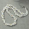 Łańcuchy Vintage Pearl Collar łańcuch bohemian sztucznie tkany naszyjnik z kwiatem stokrotki