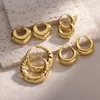 Шпилька модные круглые коренастые серьги для женщин для женщин с золотой, покрытой из нержавеющей стали, водонепроницаемые свадебные украшения Aretes 230814
