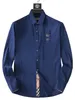 2023 nueva camisa de gama alta para hombres camisa de manga larga informal de negocios de color sólido con bordado de algodón mercerizado sin planchado M-XXXLA88