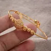 Bangle 4PCS 24K Afrikaanse Arabische kinderen Baby/Girls Sieraden Gold Color Bangles For Kids Bangle armbanden Ethiopische sieraden voor kinderen 230814