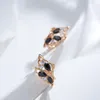 أقراط التدوير Kinel Butterfly for Women Black Natural Zircon مع 585 Rose Gold Color عالية الجودة مجوهرات راقية يوميًا