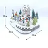 Doll House Accessories Christmas Snow House Village LED Light Luminescent Decorations Musical Holiday Christmas Tree Festival Home Decor Toys Gifts 230812