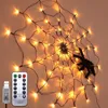 Altre forniture per feste di eventi LED Spider Web String Light con telecomando a 8 modalità Atmosfera netta Atmosfera Lampada esterna di Halloween Decorazione 230814