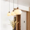 Pendants lampes en verre de style japonais lumières de karmons modernes en bois décor à la maison pour la salle à manger des lustres de chevet d'éclairage