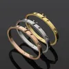 Classic Brand V Fashion Ring Intermittent Open Cuff High Quality 316L Titanium Steel Designer Bracelet for Women