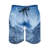 Short masculin gymnase d'hiver montagnes vintage nage de natation fantastique ciel imprime