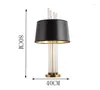 Lampade da tavolo eleganti moderni cristallo moderno American Creative Copper Living Soggiorni Engineering Fashion Black paralume Black ZA836