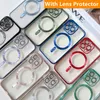 MAGSAFE MAGSAFE Clear Camera Lens Protector Glass Case na iPhone'a 14 15 13 12 Pro Max Paliwa bezprzewodowa pokrywa ładowania