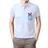 Herrpolos street pocket t shirts män t-shirts söt panda hip hop tshirt kort ärm sommar tees designer crewneck bomull toppkläder