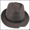 Gierige rand hoeden mode dames heren uni fedora trilby gangster cap zomer strand zon st panama hat paren minnaars 2021 553 t2 drop del dhv2uuu