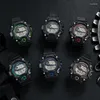 Wristwatches H117 Men's Watch Fashion Sports Electronic Wristwatch Large Dial Multifunctional Waterproof Luminous Alarm Male's Bracelet