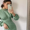 Casual Dresses Party Fashion Green Elegant Ladies Long Sleeve Knitted Corset Slim Clothes Fall Autumn For Women Arrival 2023