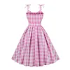 Casual Dresses Women's 1950s Rockabilly Dress Sleeveless Vintage Cocktail Checked Teen Striped For Women