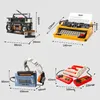 Blokkeert klassieke creatieve ideeën typewriter computer bouwstenen spel machinemodel speelgoed voor kinderen cadeau r230814
