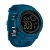 ساعة Wristwatches Men Digital Watch LED Backlight Sports 5ATM مقاوم للماء معصم الوجه الكبير مع 12/24 ساعة تاريخ التوقيت تاريخ الأسبوع