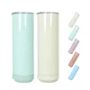 US Stock 20oz Sublimation Macaron Bluetooth Lautsprecher Tumbler Sublimation Slim gerade Tumbler Wireless intelligente Musikbecher Edelstahl Smart Water Flasche