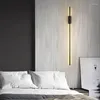 Lámparas de pared Nordic Led más largo Luces simples Sala de estar Decoración de fondos de cocina Lámpara de estudio de estudio de estudio de dormitorio Lámpara negra