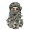 Basker 10st kamouflage 3d blad ansiktsmask ghillie kostym sniper jakt huva caparmy taktisk hatt andas elastisk balaclava